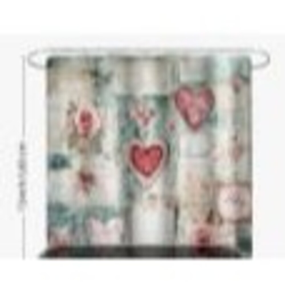 Romantic Shabby Chic Heart & Roses Shower Curtain Vintage Floral Butterfly Desig